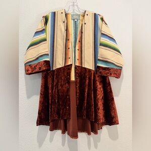 Silverado Jessica Part 2 Serape Jacket Velvet Bottom Southwest Aztec size S
